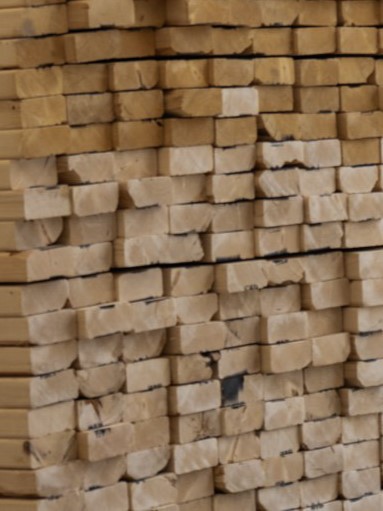 a stack of wood planks