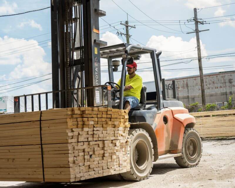 forklift lumber yard