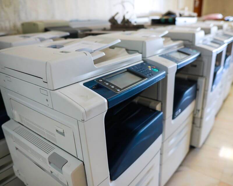 a group of office printers